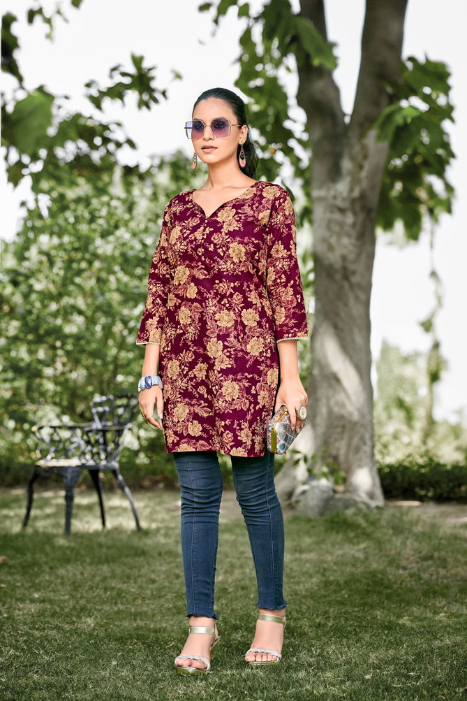 Victoria Vol 04 By Tips And Tops Printed Cotton Ladies Top Wholesale online